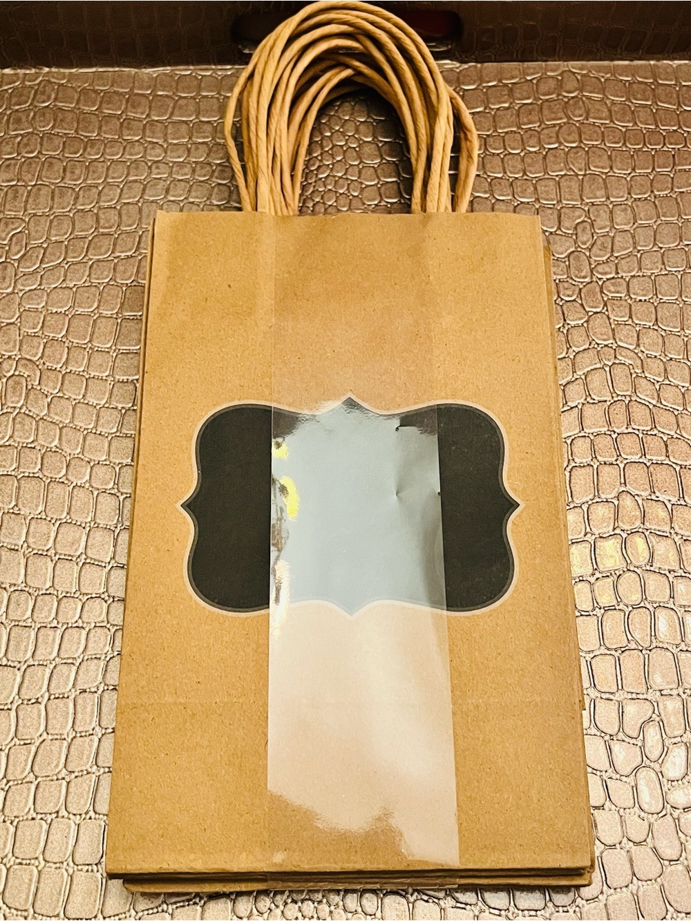 Pack of 10 - 8” Brown Craft Paper Gift Bags with Black Chalkboard Label (NWT)